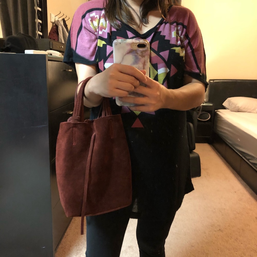 Genuine Suede Crossbody Bag